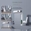 Premium White Digital Display Rain Shower Basin Faucet with Pull-out Rotating Waterfall Feature