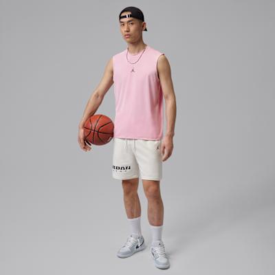 Jordan Sport Tank Tops Men's Ice Red Crew Neck Moderate Other