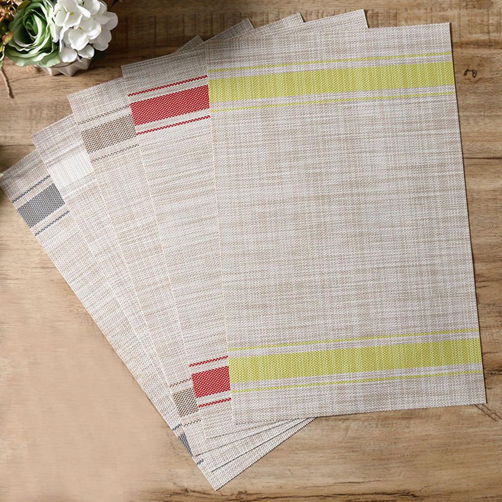 PVC Table Mat Dining Pad Place Mats Coaster Non-slippery Anti-Skid Washable Rectangle Multipurpose Bowl Cushion
