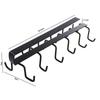 Multifunction Double-row Storage Hook Punch-free Cabinet Metal Shelves Hanging Cup Holder Hooks