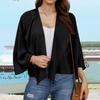 Women's Loose Flared Sleeves Solid Color Chiffon Short Cardigan Sunscreen Top