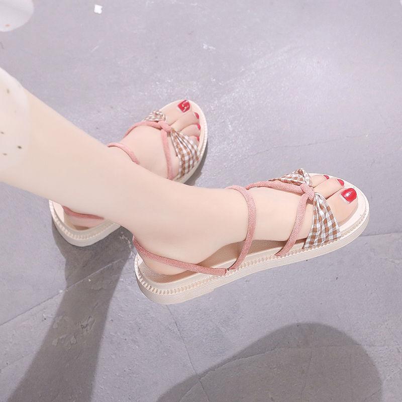 

Босоніжки на плоскому підборі Жіночі ортопедичні літні новинки 2024 року, римські метелики, зручні з шикарною точкою, гарячі модні босоніжки без каблука 40