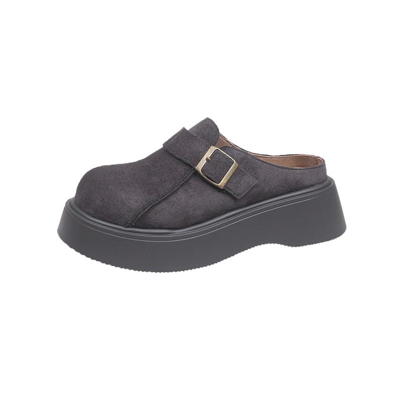 Thick-soled Birkenstocks women's all-inclusive lazy people increase their height with one pedal, spring and summer 2025 new Doudou single shoes