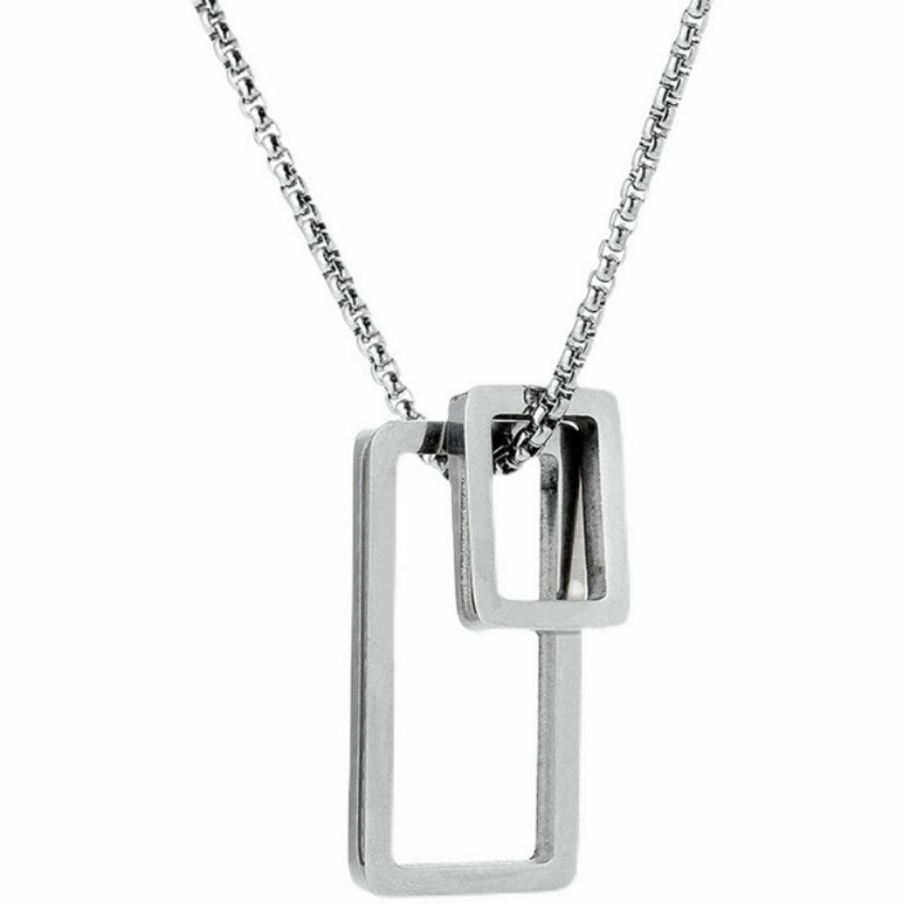 

Ожерелье с подвеской-коробкой, мужская корейская версия индивидуальности, универсальные ювелирные изделия