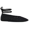 Zara Round Toe Lightweight Lace-Up Hollow Crochet Ballet Casual Shoes 1cm Women Shoes Black 13553510800