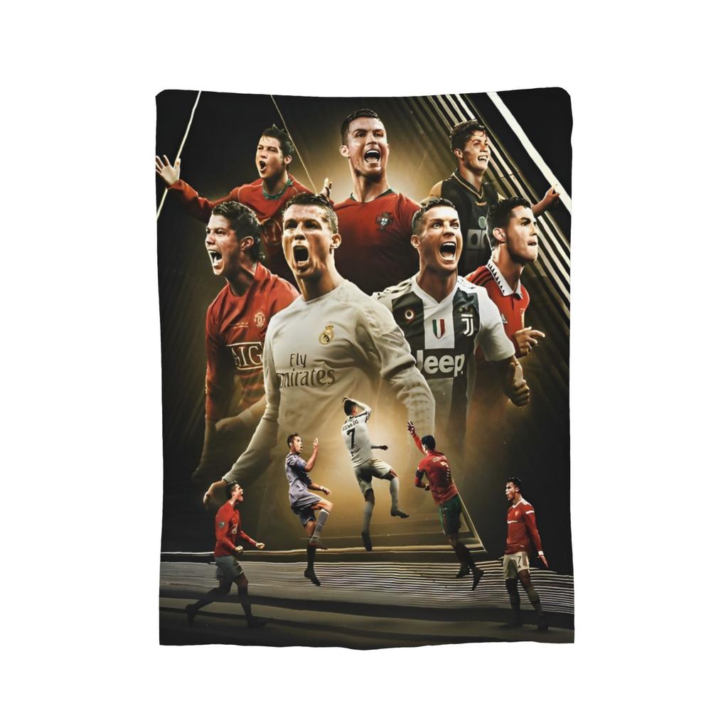 CR7 Football Blanket Cover Fleece Throw Blanket Bed Sofa Printed Soft Warm Bedspreads,