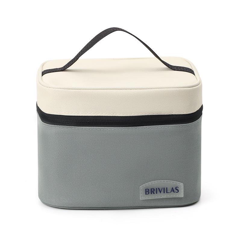 Dopamine Colorblock Insulated Lunch Bag - Square Thermal Bento Bag with Ice Pack, Simple Fashion Design
