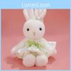 Brinquedo de Coelho de Pelúcia com Vestido e Decoração de Laço Para Meninas