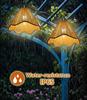 Solar Chandelier Outdoor Waterproof, Remote-Controlled Hanging Light for Porch, Patio, Garden (2 Lights)