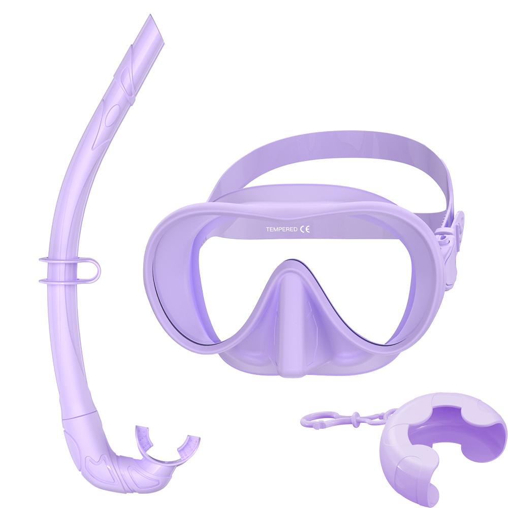 

HD панорамная безрамная маска для дайвинга, набор для мокрого сноркелинга с карманом для компенсатора плавания, сверхширокий обзор, закаленное стекло, очки для плавания для взрослых