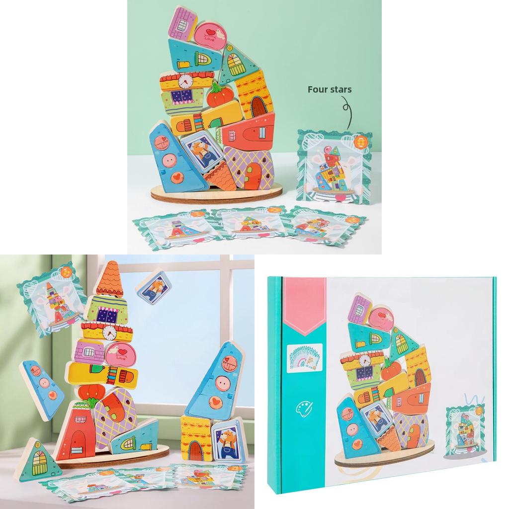 Wooden Balance Stacking Blocks For Kids Educational And Parent Child Fun