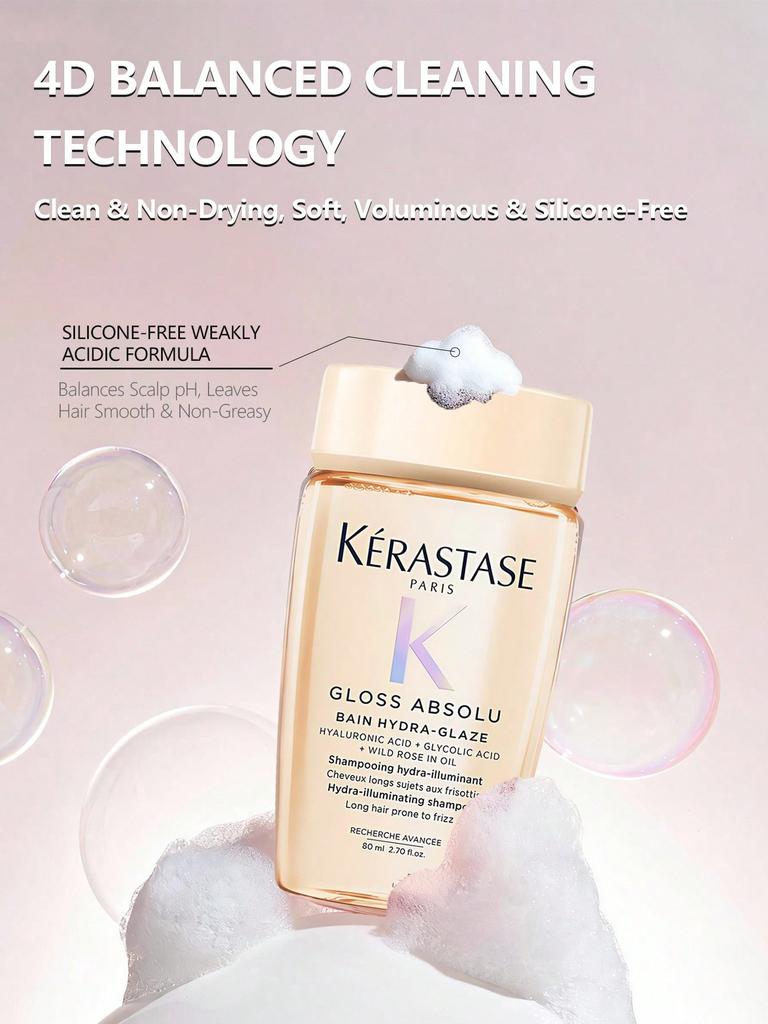 Kérastase Gloss Absolu Shampoo 80ml/250ml | Wildrose Frizz-Kontrolle & Glanz-Boost