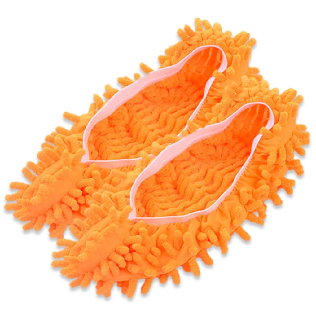 

1 пара Унисекс Многофункциональная обувь для удаления пыли с пола, Чистящая обувь, Красочные тапочки, Ленивая швабра, Бытовая насадка-чехол, Аксессуар оранжевый