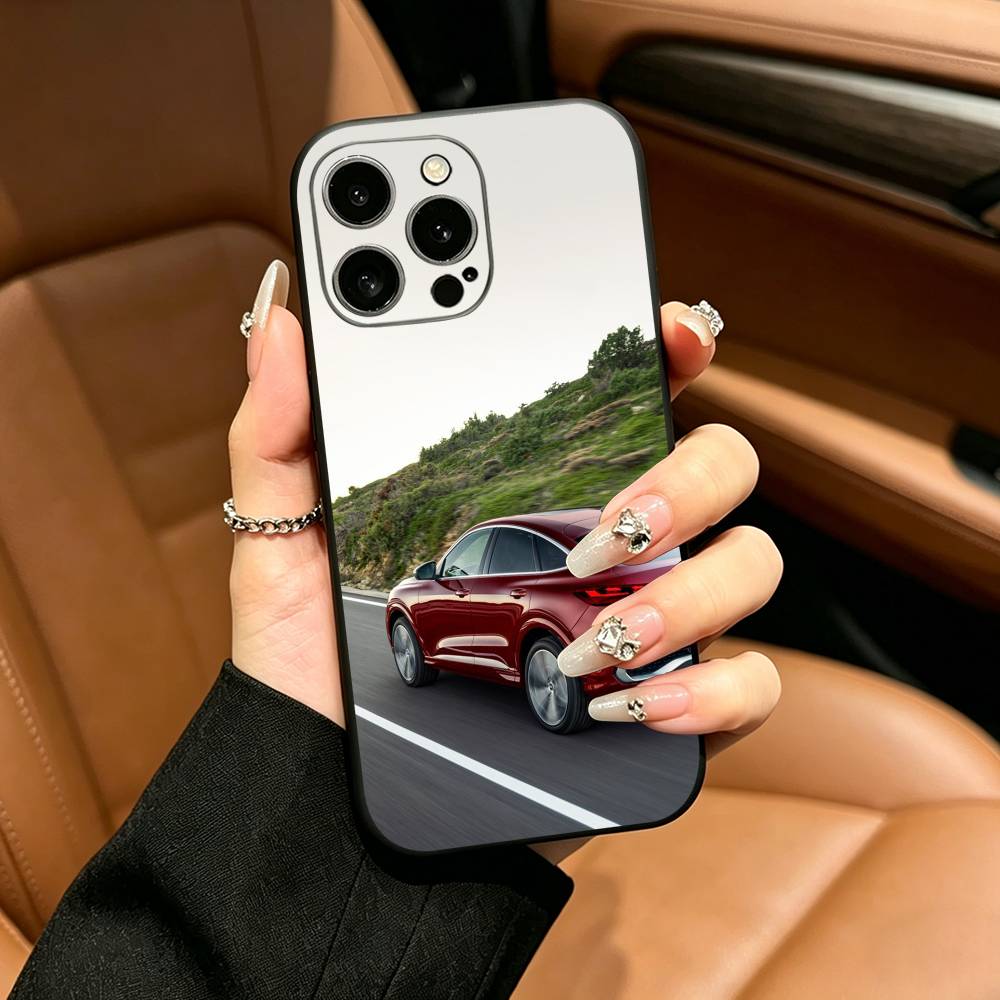 COOL Q5 series car-ES Phone Case For iPhone 12 13 14 15 16 17 Pro Max, Lightweight and practical Soft Black Cover