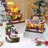 Christmas New Year Gift Rotating Glowing Octave Box Xmas Creative Kitchen Ornament Decoration Christmas Children Music Box Gift
