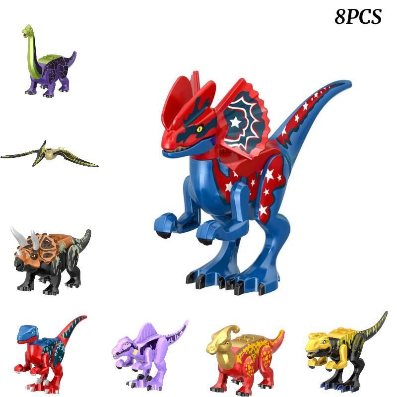 Bunte Jurassische Beutel-Dinosaurier Bausteine 8 Sorten Intelligentes Spielzeug