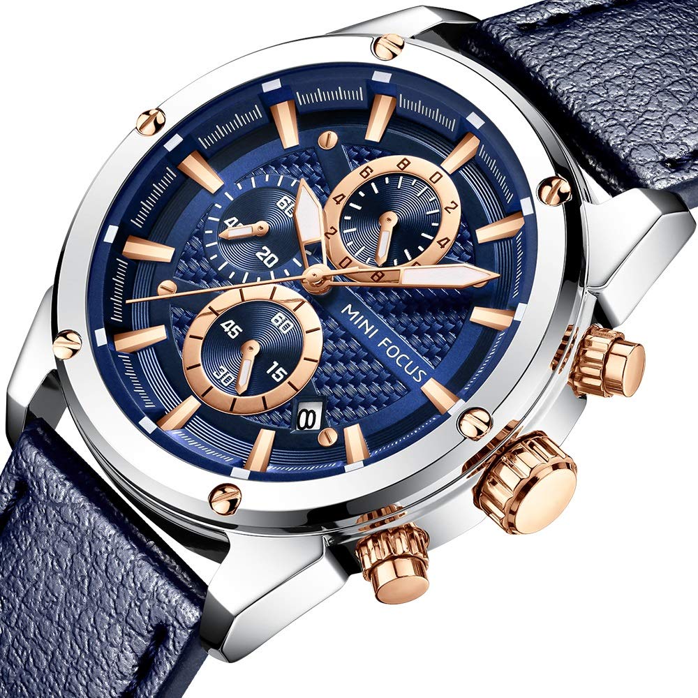 Montre pour homme avec chronomètre, affichage de la date, mouvement à quartz étanche, design élégant et simple, parfaite pour étudier, travailler ou porter au quotidien, analogique,