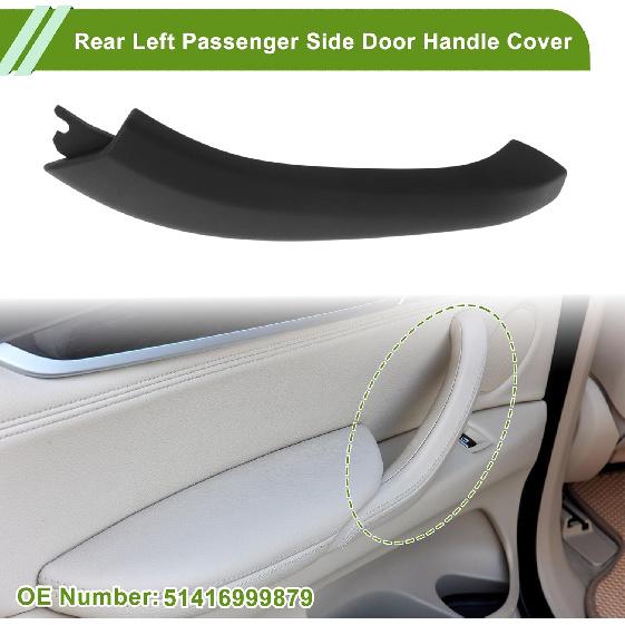 Motoforti Front Driver Side Door Panel Handle Pull Trim Cover for BMW X3 G01 2018-2021 Inner Door Handle Door Pull Handle Cover No.51416999879 Black
