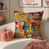 Cambodian Buddha Print Art Cushion Cover Pillowcase Short Plush Invisible Zipper Room Sofa Cushion Cover