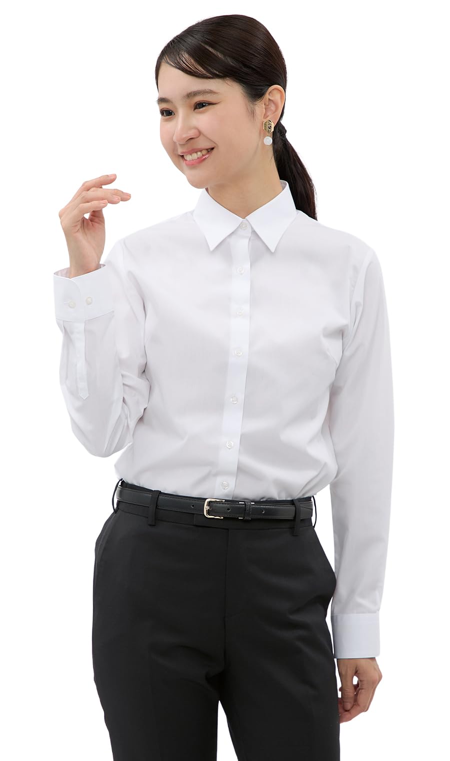 

Regular collar blouse [long sleeves] [plain white] 840_RE100-10_7_551