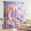 2pcs   2D FLAT PRINTING Curtains (Without Rod) Dreamy Moonland Modern Curtain Modern Durable Polyester Curtains Thermal
