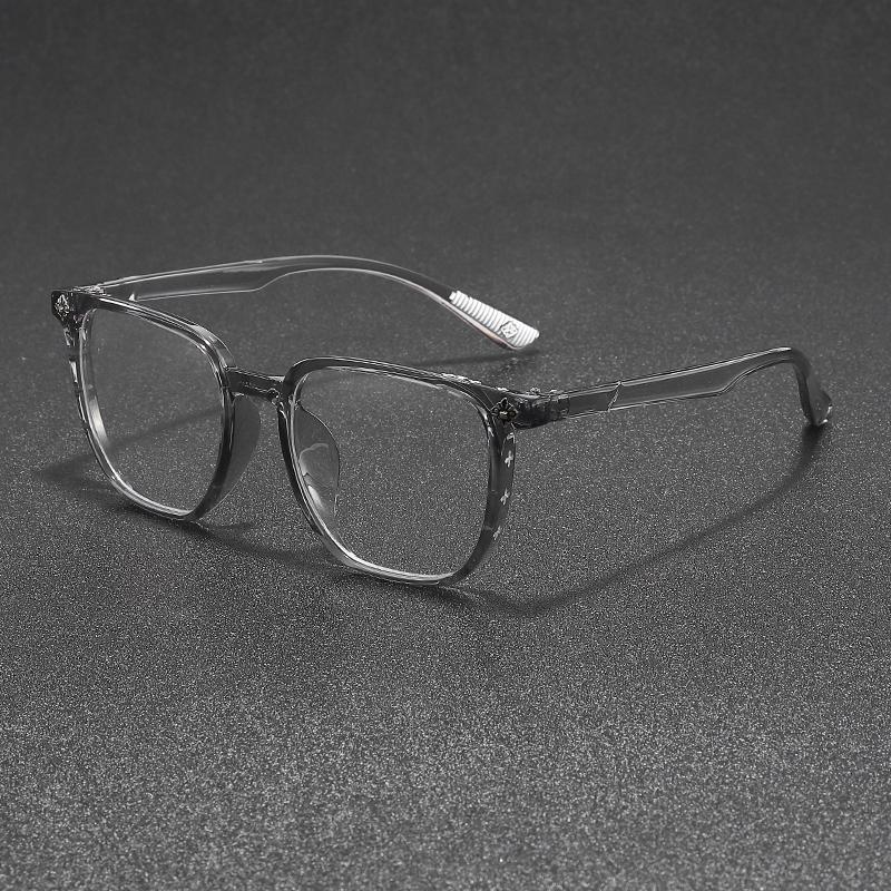

New Temperament Clear Glasses Large Frame Flat Light Eye Protection Glasses Neutral Decorative Glasses сірий