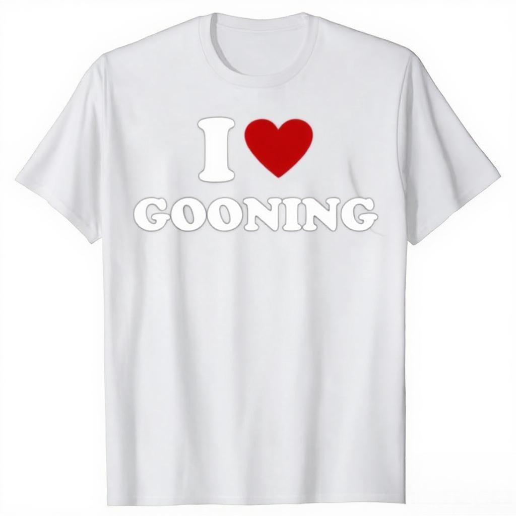 Funny I Love Gooning Design Graphic T Shirts Men Women Pure Cotton Humor Streetwear Tee Shirt Short Sleeve Unisex Loose Clothing
