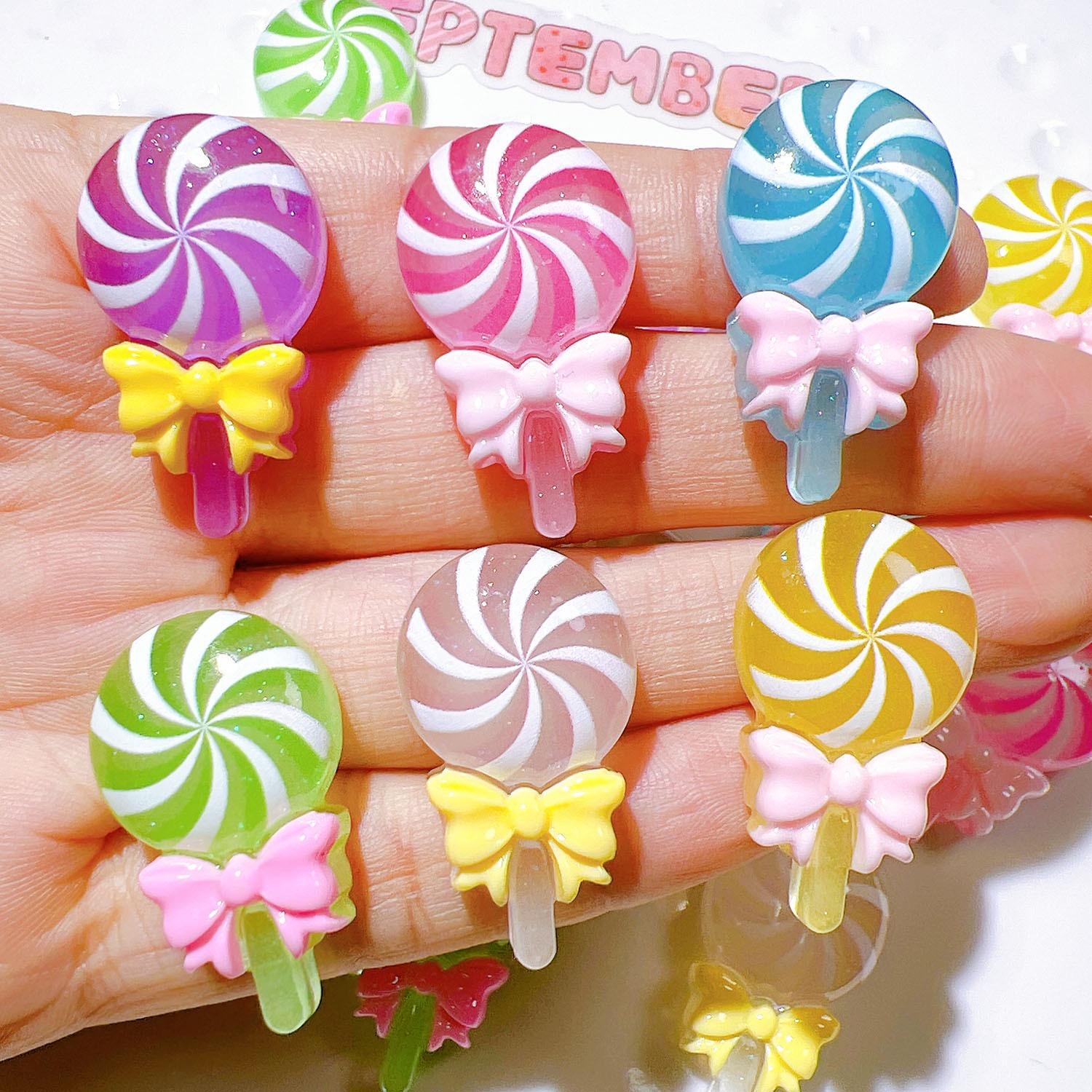 

10 шт. Новые милые мультяшные леденцы из смолы, плоская задняя сторона, скрапбукинг, сделай сам, аксессуары для украшения ювелирных изделий