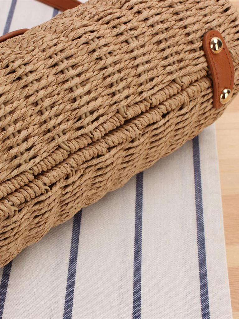 Women's Trendy Paper Rope Woven Crossbody Bag