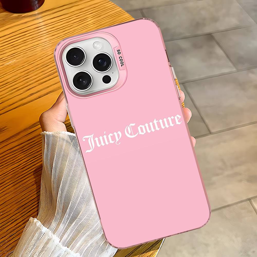 J-Juicy C-Couture Handyhülle für iPhone 17 16 15 14 13 12 11 Pro Max Plus Farbe Silber Hülle