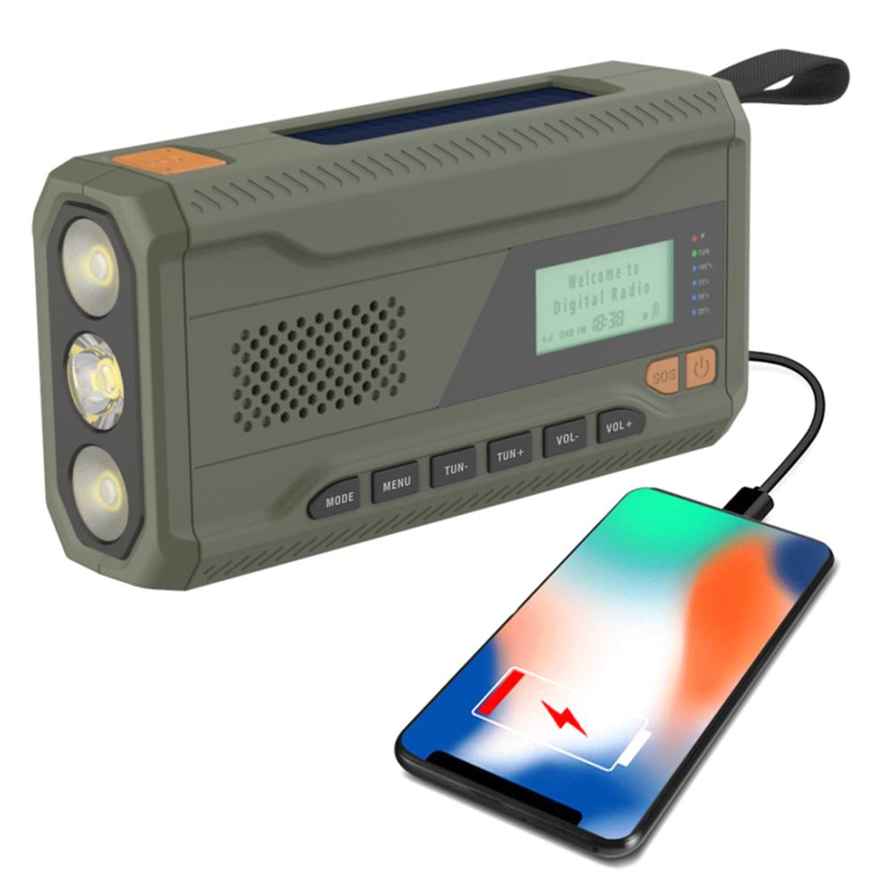 Portable DAB FM Radio with Flashlight BT Speaker Solar Radio Emergency Weather Radio for Emergency Camping Storm Survival