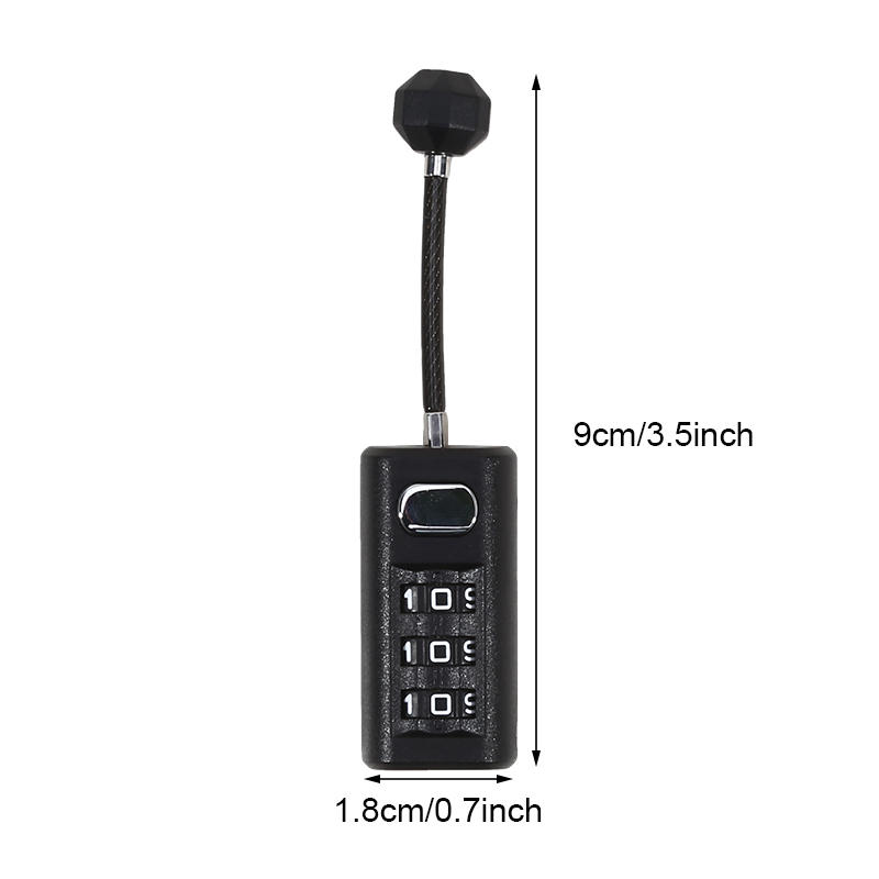 Creative Luggage Zipper Padlock 3 Digit Password Lock Mini Portable Travel Backpack Resettable Coded Lock Dormitory Cabinet Lock