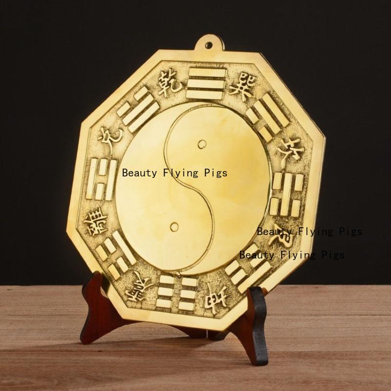 1 pz Specchio Bagua in Metallo Tai Chi Bagua Specchio Convesso/Concavo Decorazione Murale Ciondolo Portatile Accessori Feng Shui Stile Cinese