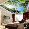 Sky Wallpaper Ceiling Mural Sunlight Green Forest Landscape Wallpaper Hotel Restaurant Living Room Backdrop 3d Wall Mural