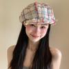 Korean Octagonal Caps Y2k Painter Hat Fashion Plaid Cloud Berets Female