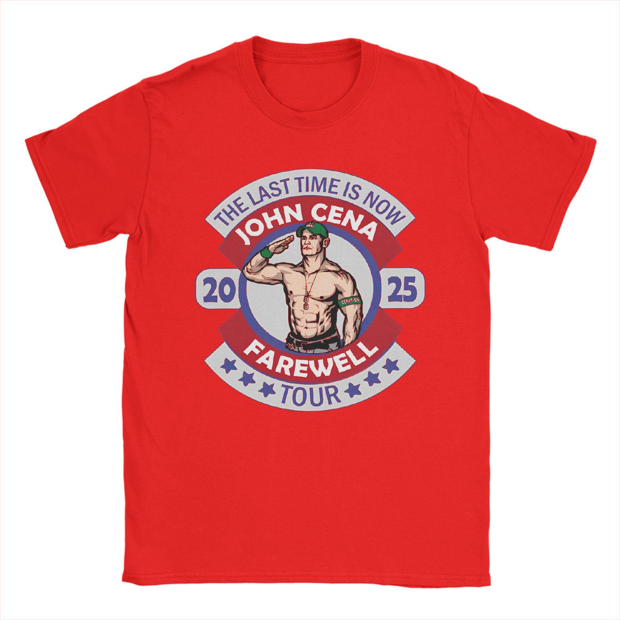 

John Wrestling Cena Farewell Tour 2025 T-Shirt Men UCME Casual 100% Cotton Tee Round Collar Short Sleeve T Shirt 4XL 5XL 6XL Top S