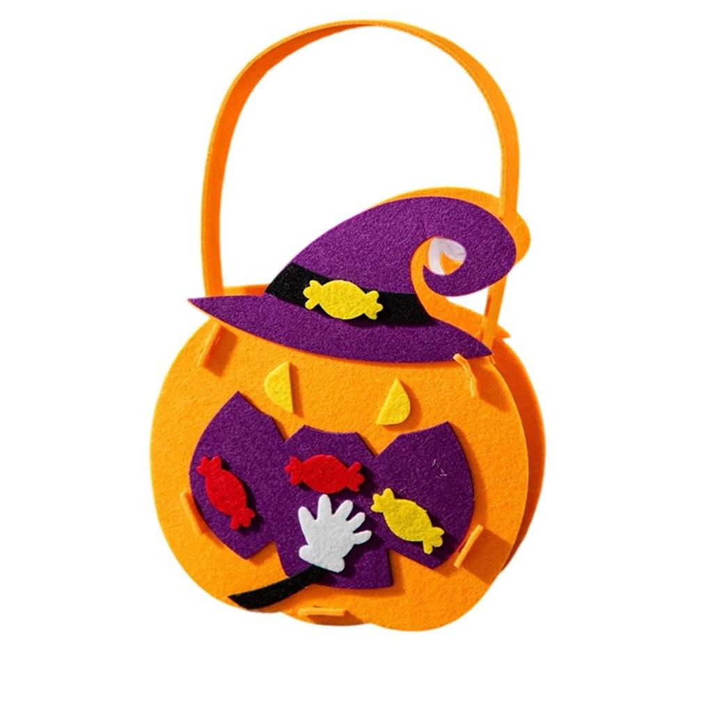 Halloween Pumpkin Children's Hand-held Candy Bag Kindergarten Gift Arrangement Scene Asking For Candy Bag Props Small Gift