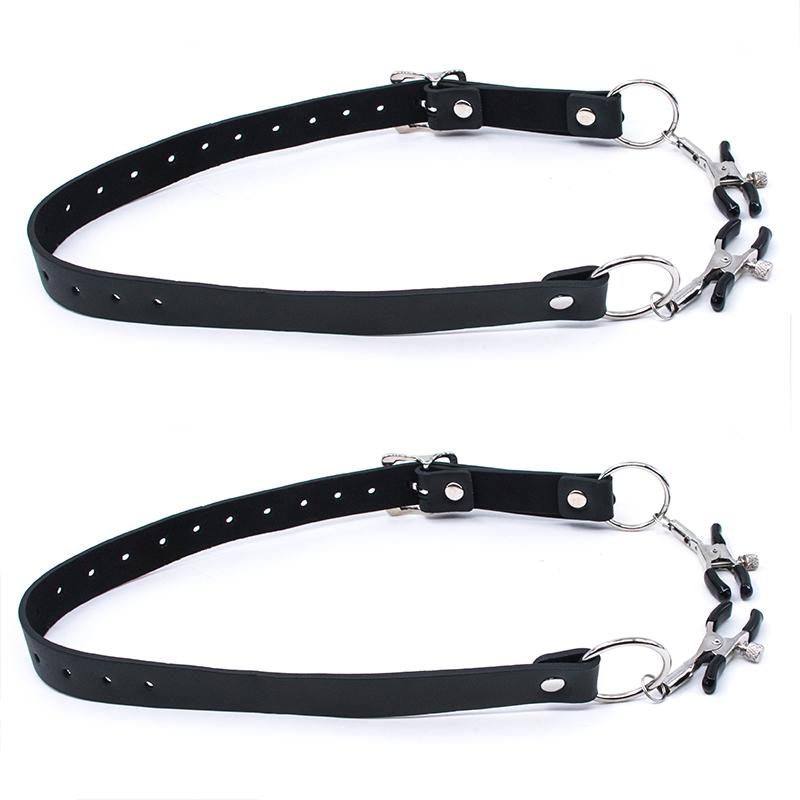 Sexy Flirt Labia Spreader Spona na prsa Svorky na bradavky Kůže Bdsm Bondage Slave Fetish Erotický nástroj Sexuální hračky pro ženy Hry pro dospělé