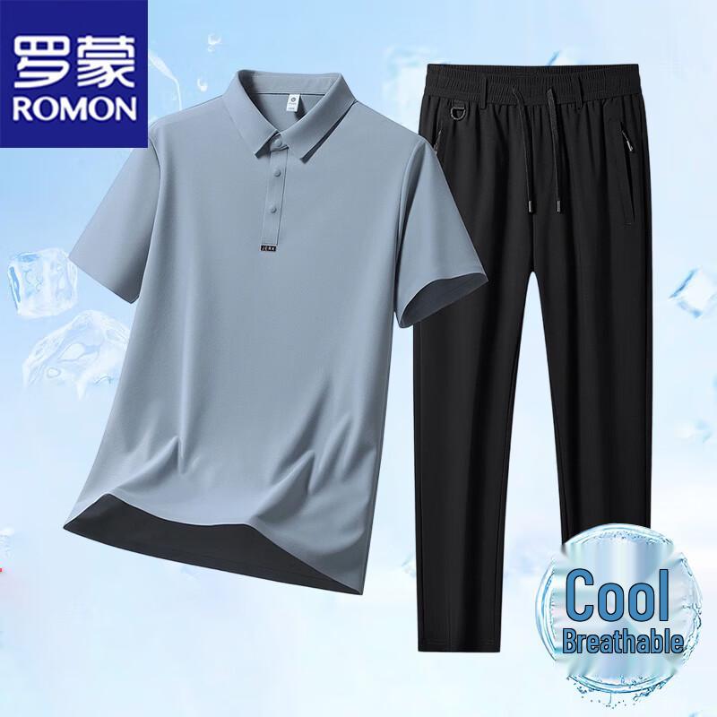 ROMON Men s Summer Cooling T-Shirt & Pants Set 5XL