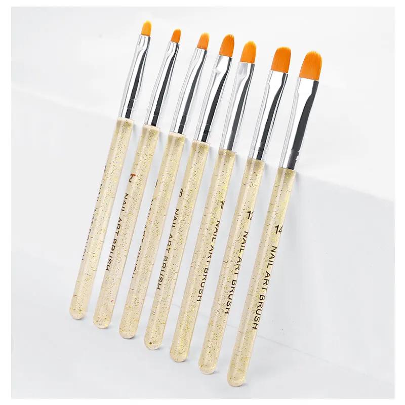

7 шт./набор нейлоновый ворс УФ-гель акрил кисти для наращивания ногтей ручки для рисования для дизайна ногтей товары для ногтей для профессионалов