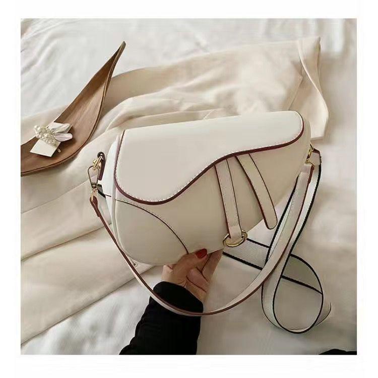 Женская сумка Повседневная сумка-седло ПУ Однотонная диагональная сумка Модная универсальная женская сумка