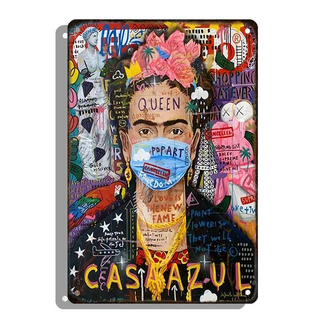 Banksy Graffiti Decorative Plaque Abstract Style Tin Sign Metal Pleate Plate For Home Room Decor Aesthetic Gift Cuadros