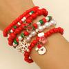 Kerst Polymer Klei Kralen Armband Set, Kerstman Sneeuwvlok Rendier Stretch Bedel Armbanden, Feestelijke Stapelbare Sieraden voor Vrouwen Meisjes