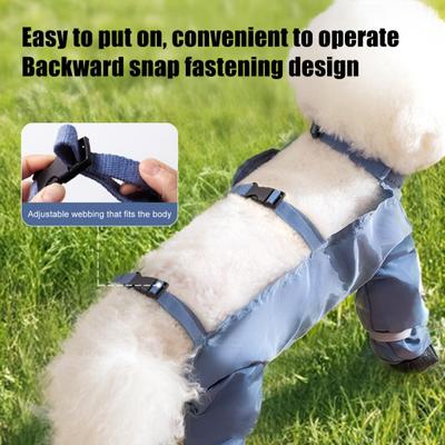 Snowsuit with Attached Boots Non-Slip Booties Waterproof Puppies Suspender Dog Snow Suit with Boots