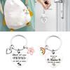 Stylish Stainless Steel Keychain Stylish Heart and Flower Pendant Keyring Accessory Meaningful Gift for Mother's Day