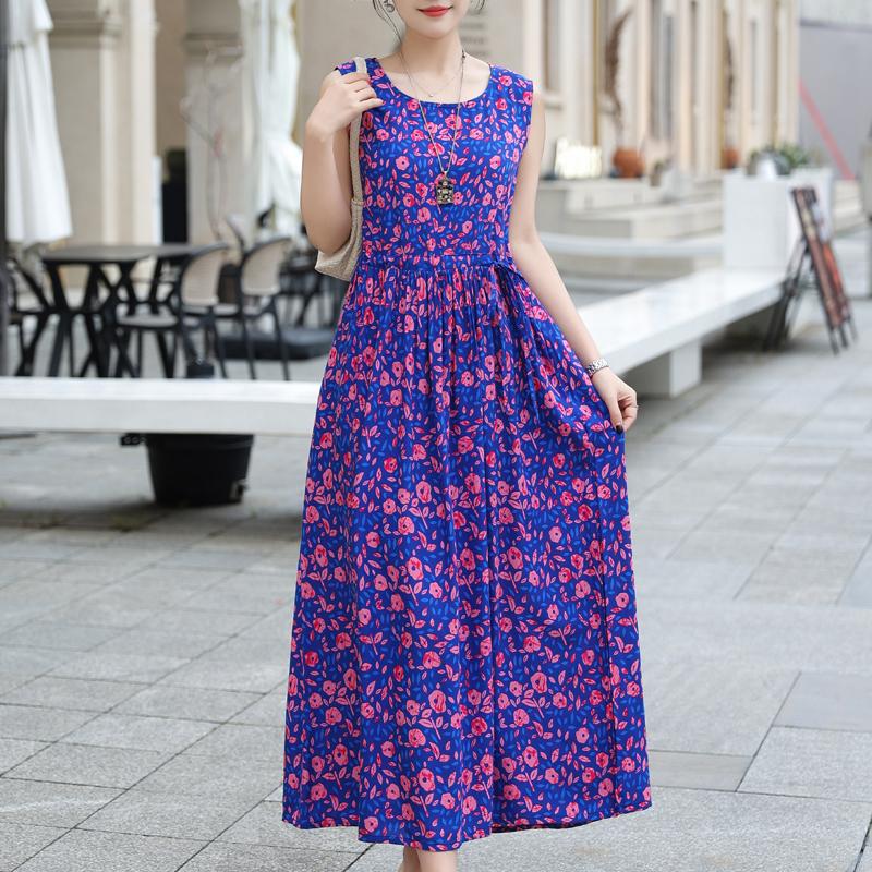 

Women s Plus Size Sleeveless Floral Print Maxi Dress – Boho Summer Beach Dress (XL-5XL) 5XL