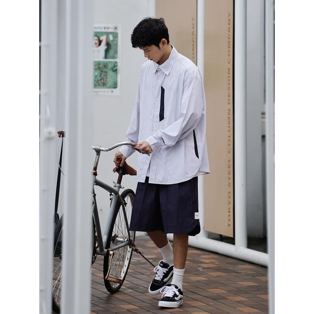 2024 Letter Long Sleeve Shirt Japanese Hong Kong Style Ins Loose Shirt Boys Summer Trendy Versatile Casual Coat