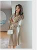 Plus Size Women's French Style Long Sleeve Slim Waist Polo Dress, 2024 Spring/Autumn Collection