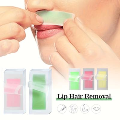 Green Aloe Vera Hair Removal Wax Strips Ready-To-Use Peel-Off Face Eyebrow Lip Non-Irritating 20 Small Pieces