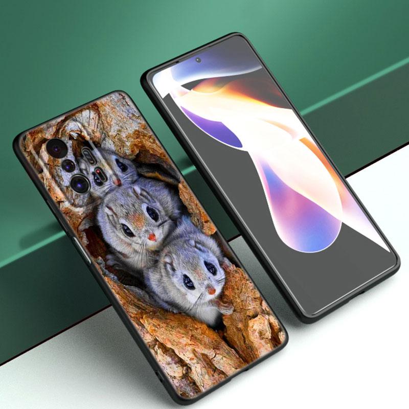Animal Mouse Hamster Flower Phone Case For Xiaomi Mi A2 8 9 SE Note 10 10T 11 12 Lite 9T 11T 12S 12T Pro A3 6X 12X Black Cover